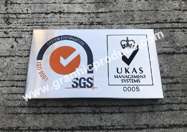ป้ายสแตนเลสกัดกรด ISO 9001 UKAS