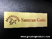 ป้ายทองเหลืองแฮร์ไลน์ กัดกรด ร้าน Samran Golds